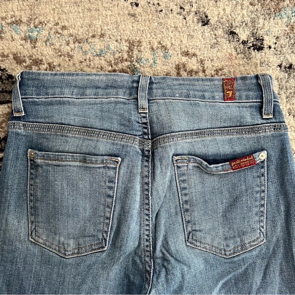 7 for All Mankind Ankle Straight Blue Jeans - Picture 5 of 7
